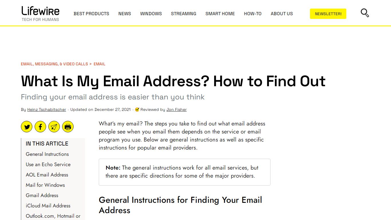 What Is My Email Address? How to Find Out - Lifewire